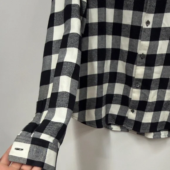 Theory Black and White Checked Button-Down Shirt - Picture 3 of 5